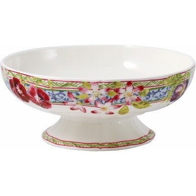 Footed Fruit Bowl MILLE FLEURS - 7.61 inches diam