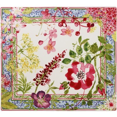 Large square plate MILLE FLEURS - 11.52* 10.34 inches