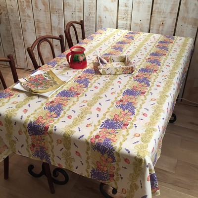 TABLECLOTH LAVANDE AND ROSES COTTON