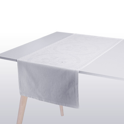 CHEMIN DE TABLE DUCHESSE BLANC 55*150 cm/22*59 inches