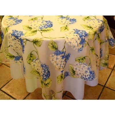 Square Pblue Hydrangea  Organza  Tablecloth  55*55 inches